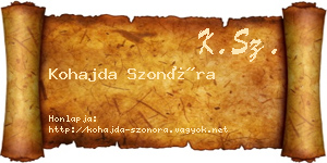 Kohajda Szonóra névjegykártya